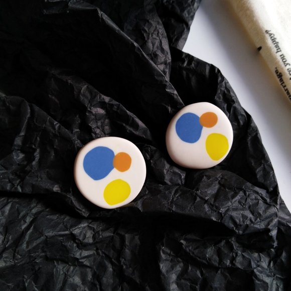 💙LAST ONE 💕Sterling Artsy Color Stud Earrings - Picture 2 of 7